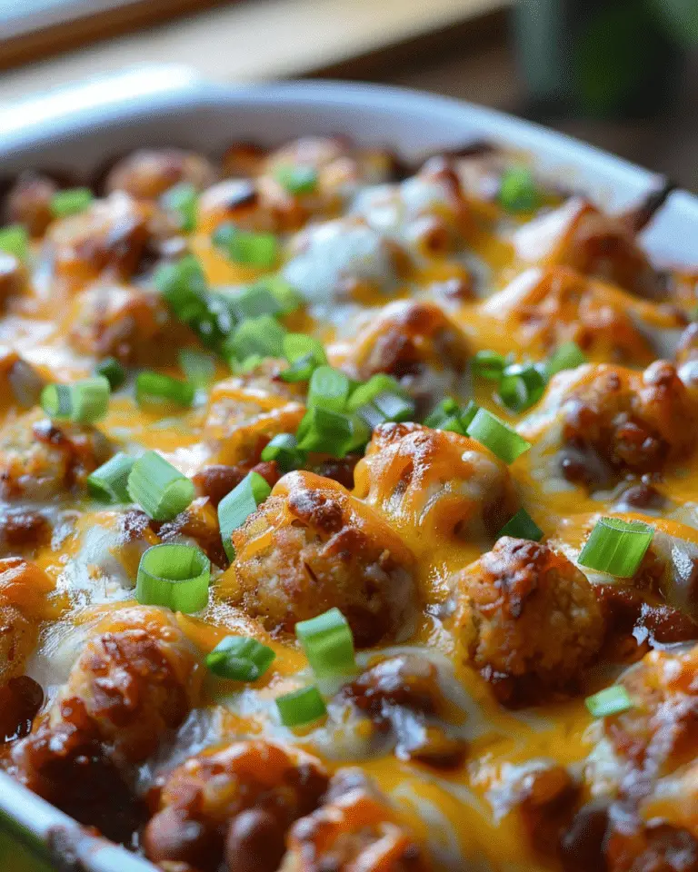 Cheesy Chili Dog Tater Tot Bake