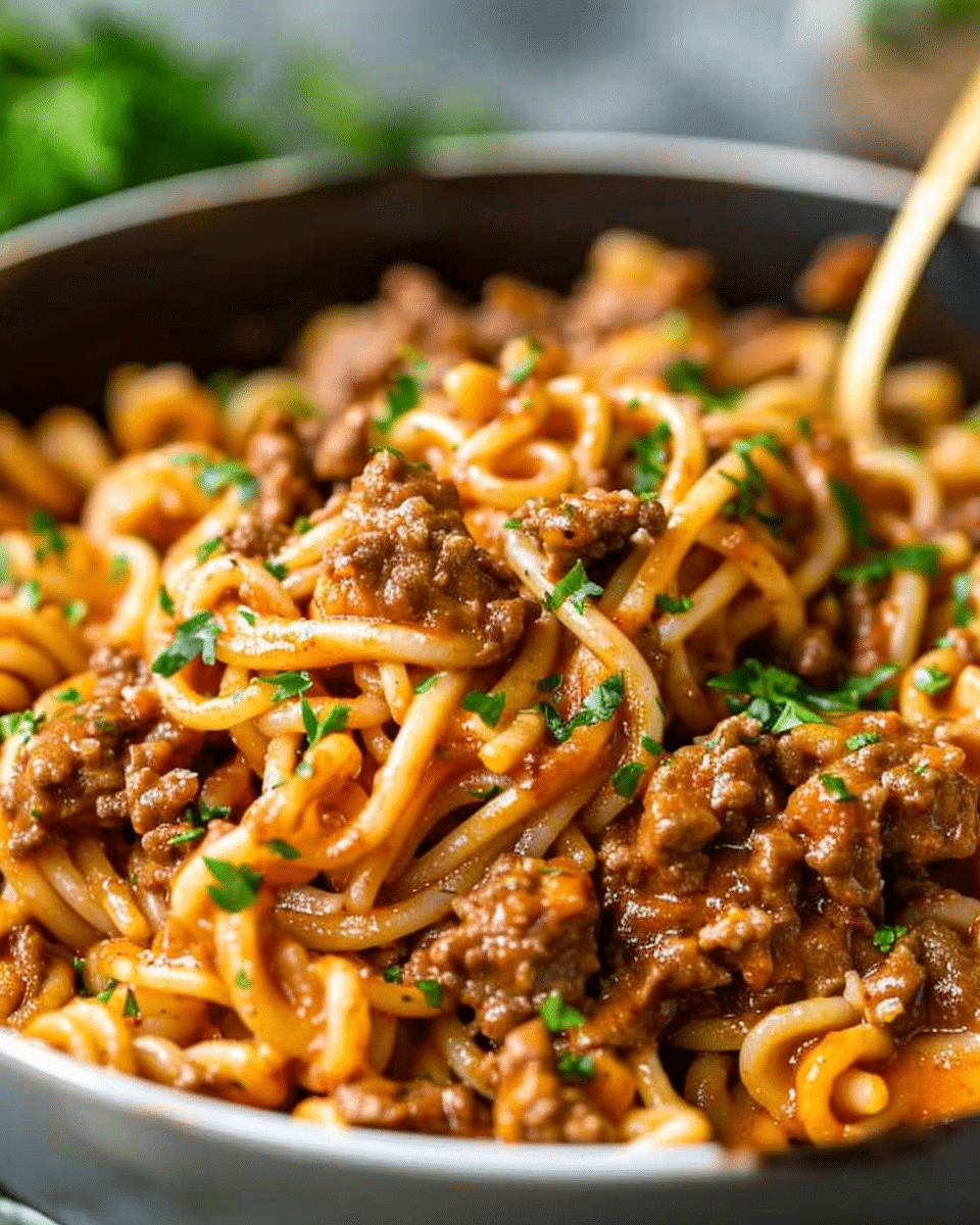 Beef Enchilada Pasta 