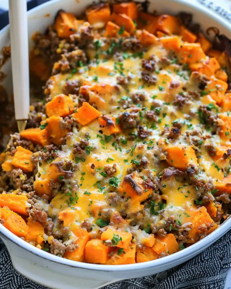 Sweet Potato Ground Beef Casserole
