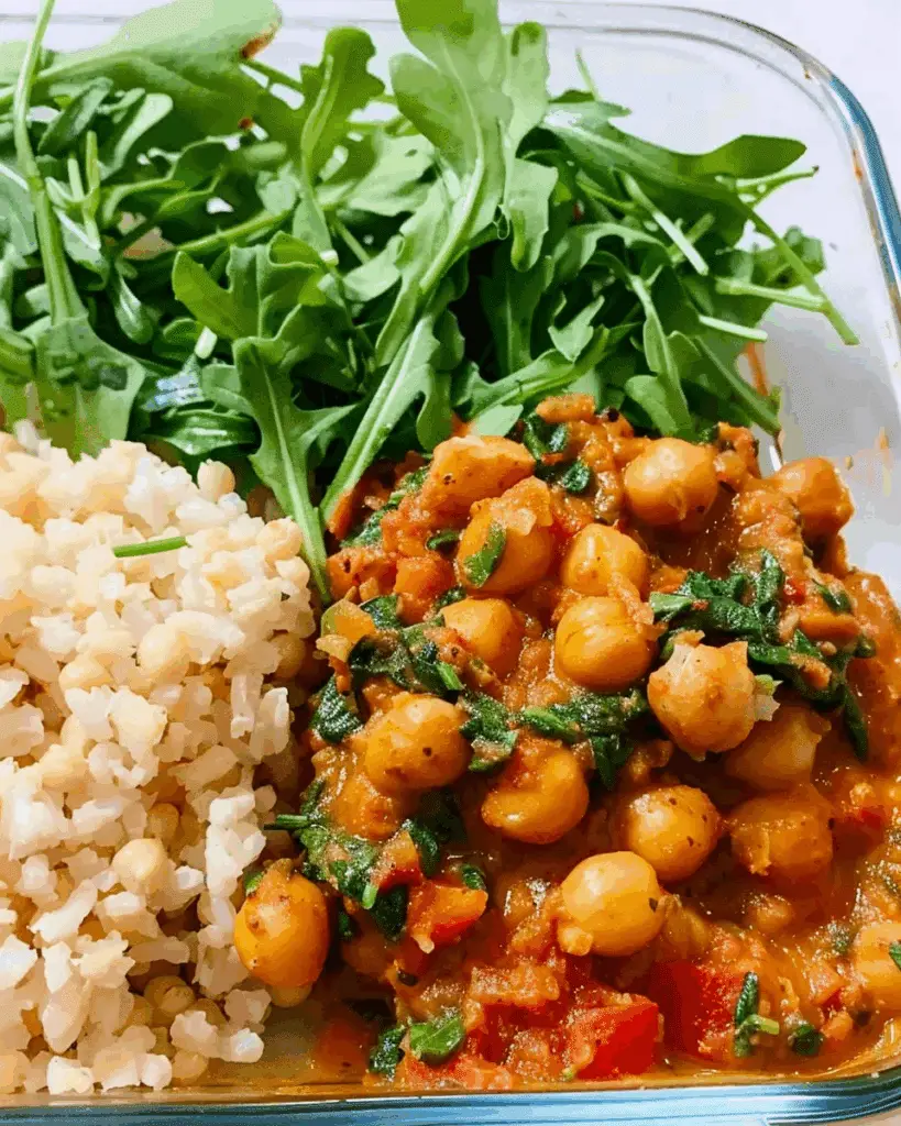 Curried Chickpeas with Spinach
