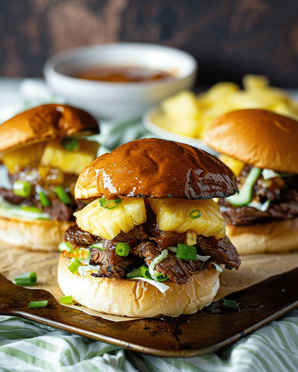 Teriyaki Steak Pineapple Sliders