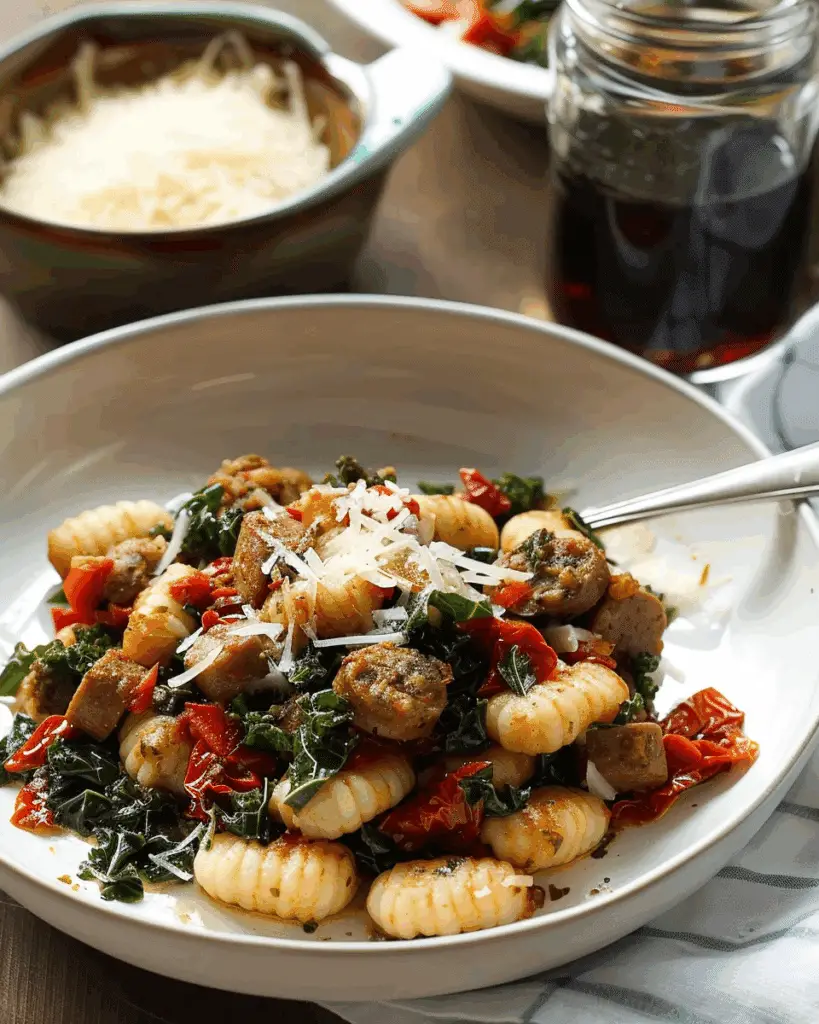 Tuscan Kale & Sun Dried Tomato Chicken Sausage Gnocchi