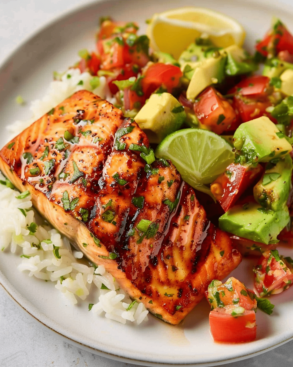 Grilled Salmon with Avocado Salsa