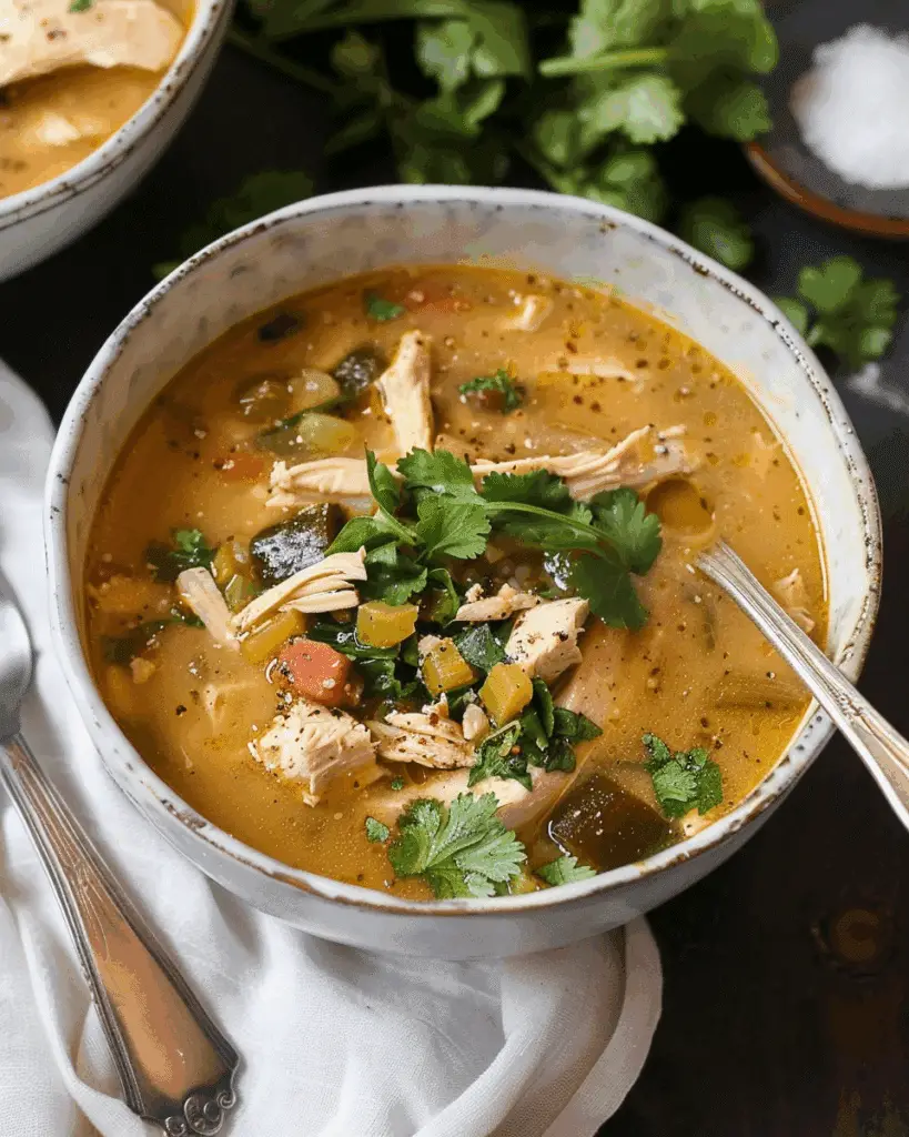 Roasted Poblano Chicken Soup