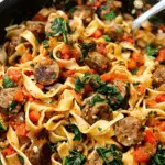 Tomato Spinach Sausage Pasta