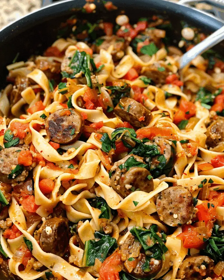 Tomato Spinach Sausage Pasta