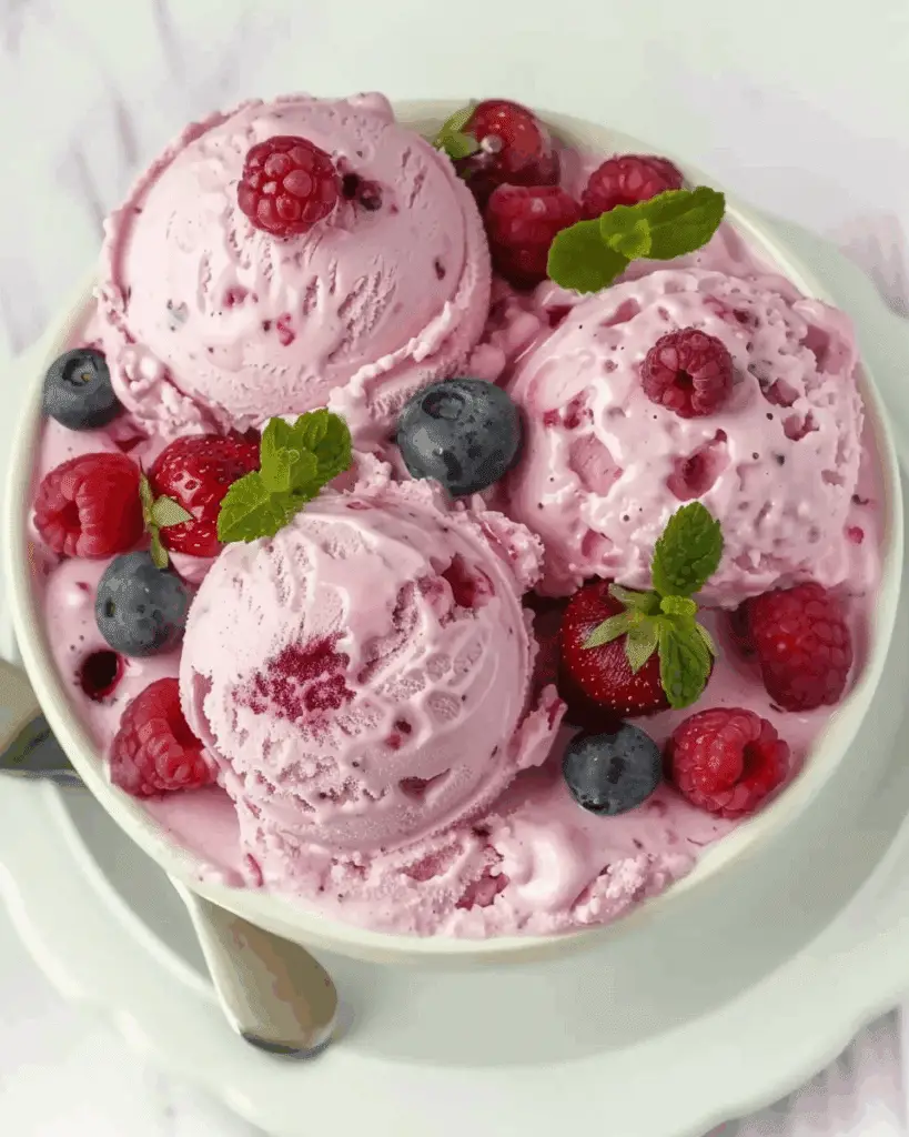 Berries Cottage Cheese Ice Cream