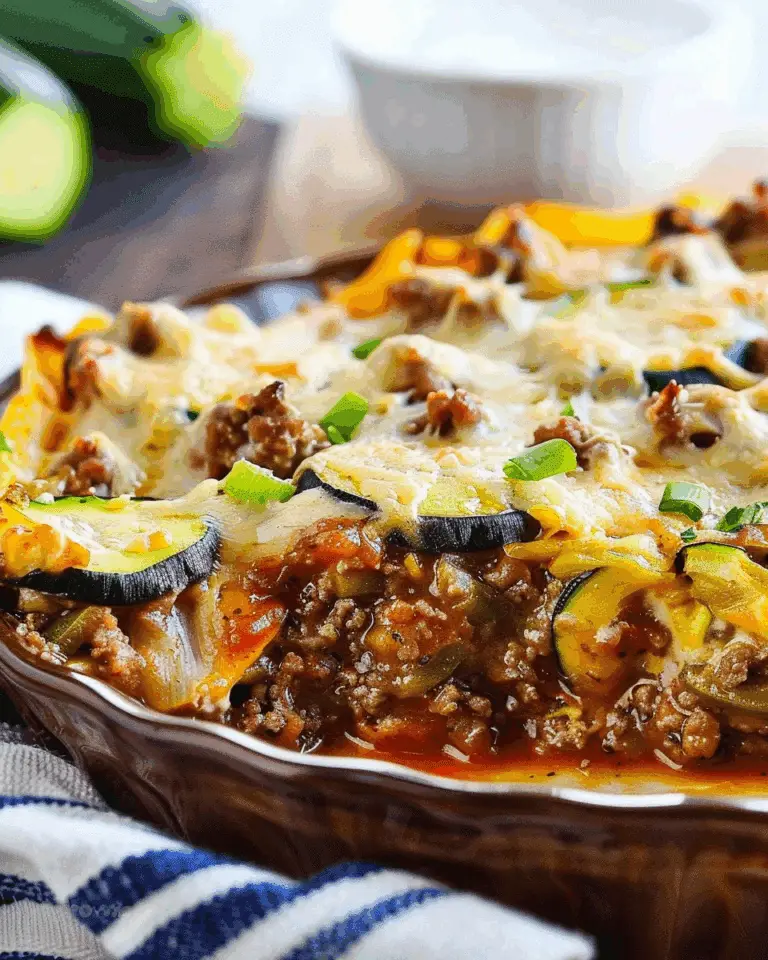 Meaty Zucchini Casserole with Ground Beef
