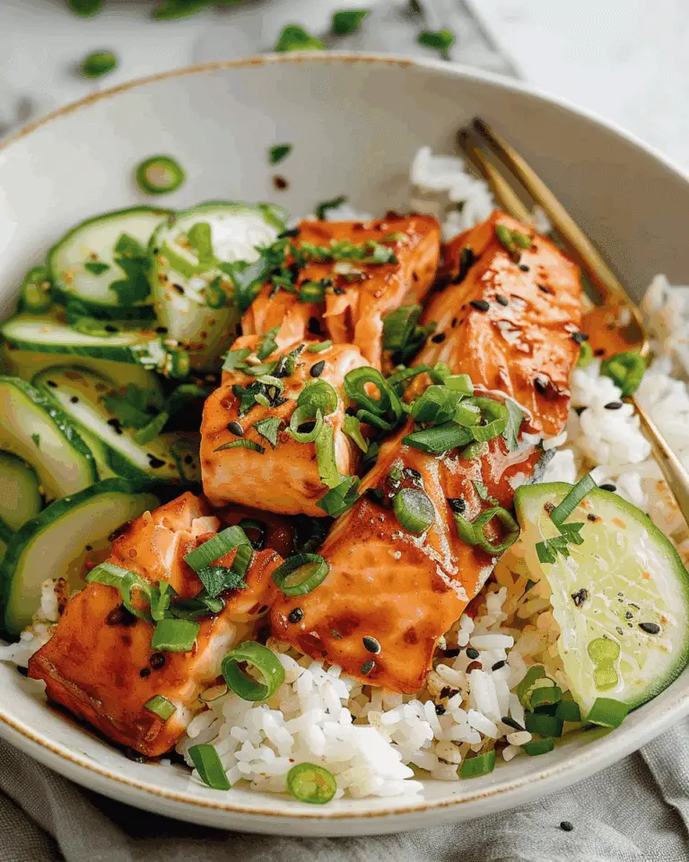 Spicy Salmon Bowls with Coconut Rice