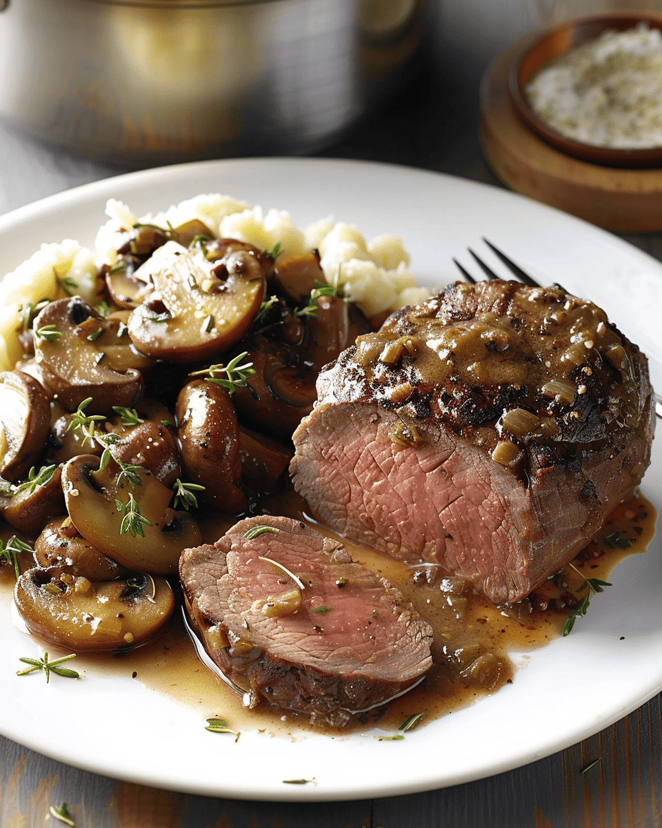 Beef Tenderloin in Mushroom Sauce