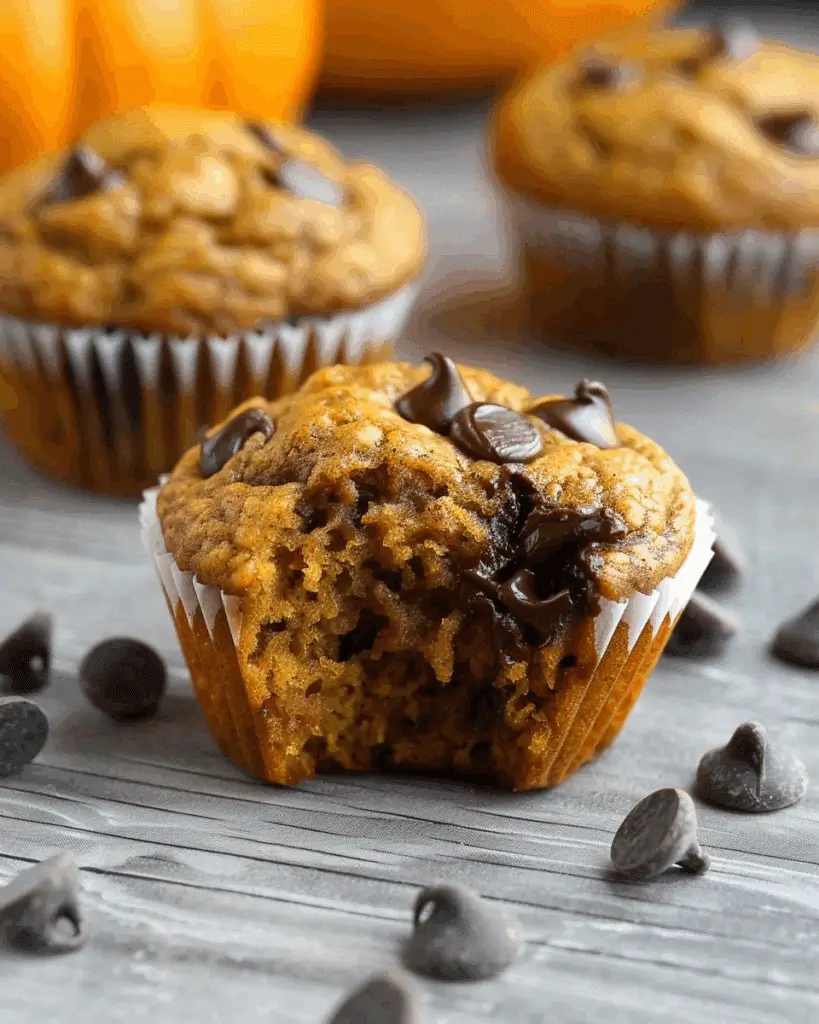 Pumpkin Chocolate Chip Protein Muffins