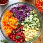 Chopped Rainbow Salad Bowls with Peanut Sauce