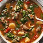 One-Pot Spinach Beef Soup