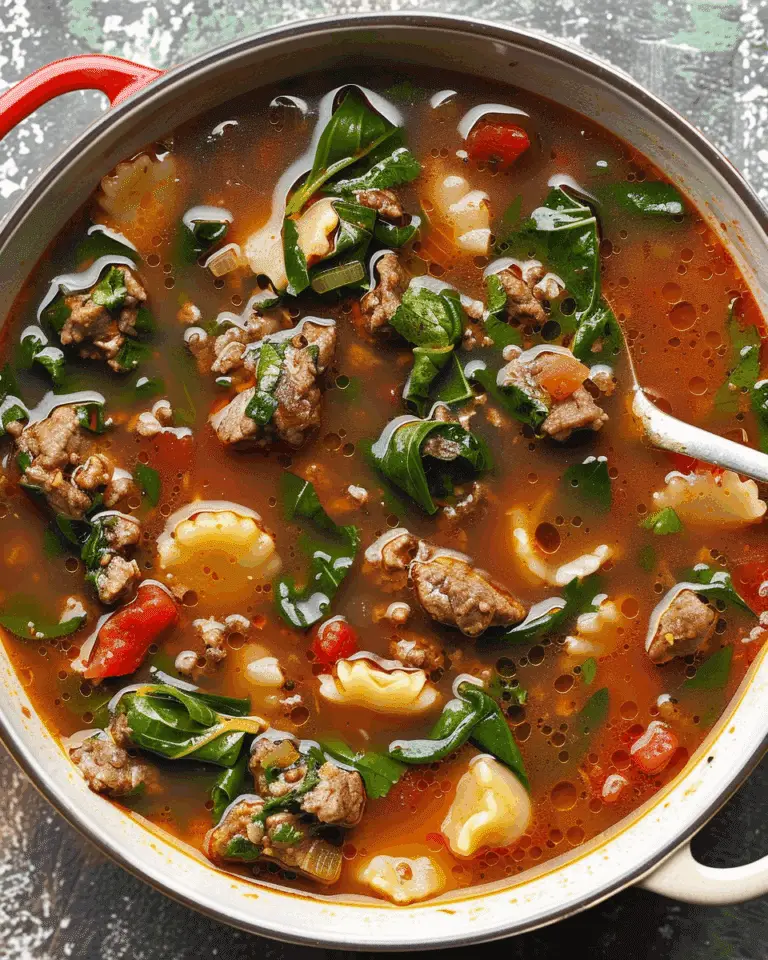 One-Pot Spinach Beef Soup