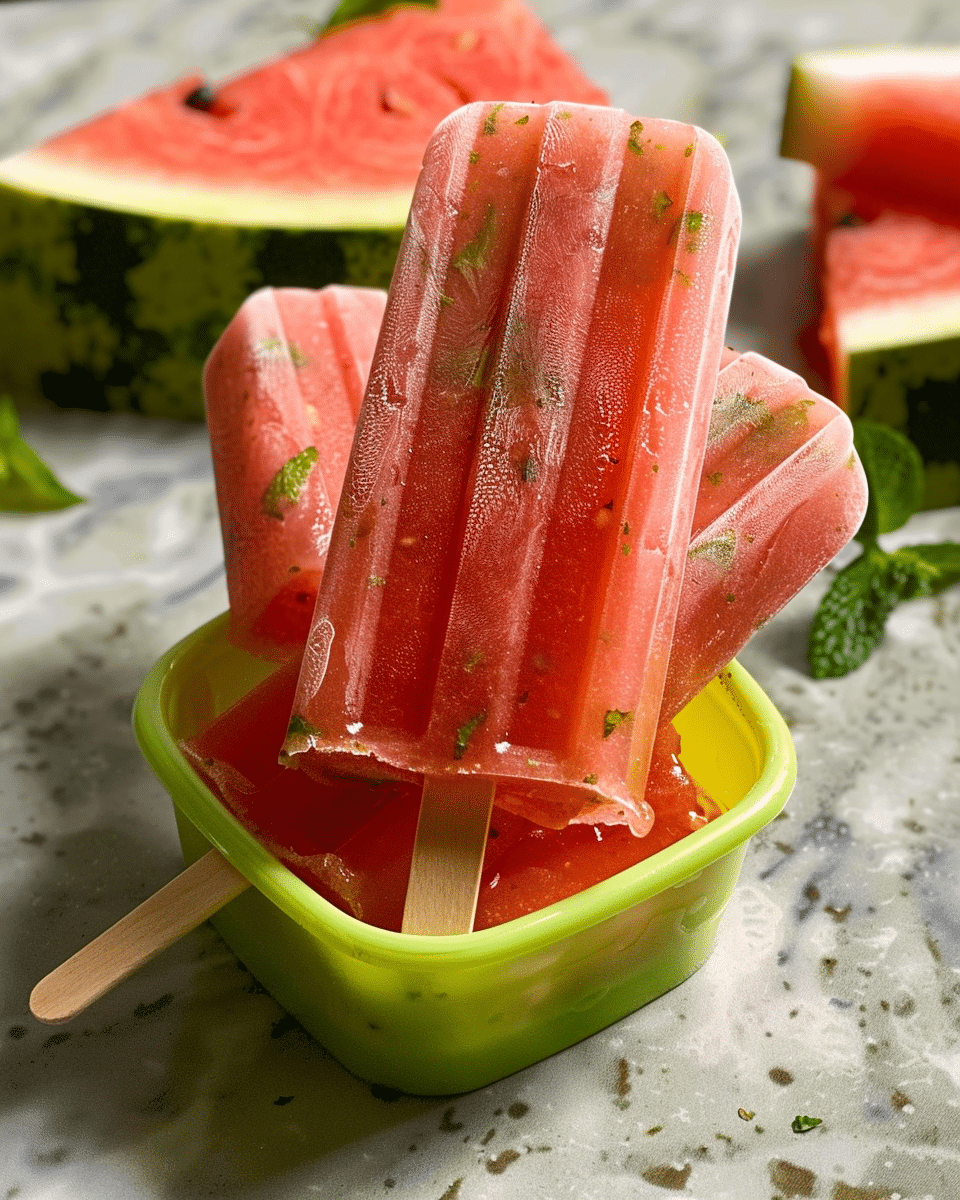 Watermelon Mint Popsicles