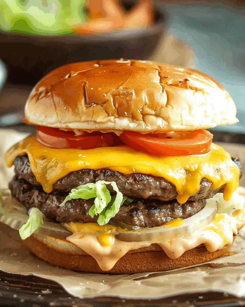 Air Fryer Cheeseburger