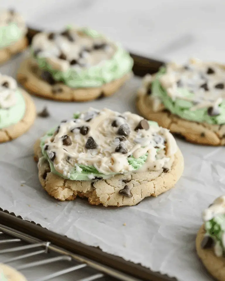 Copycat Crumbl Mint Chip Ice Cream Cookies
