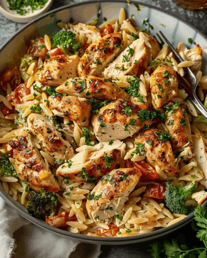 Creamy Tuscan Chicken Orzo