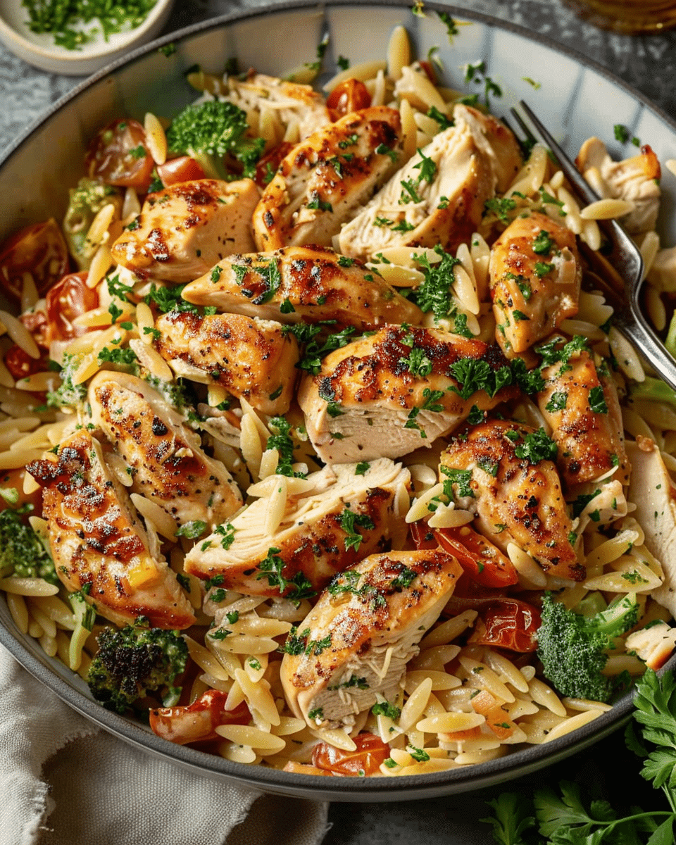 Creamy Tuscan Chicken Orzo