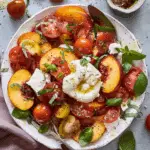 Tomato Peach Burrata Salad