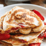Peanut Butter, Strawberry, and Banana Qasadillas