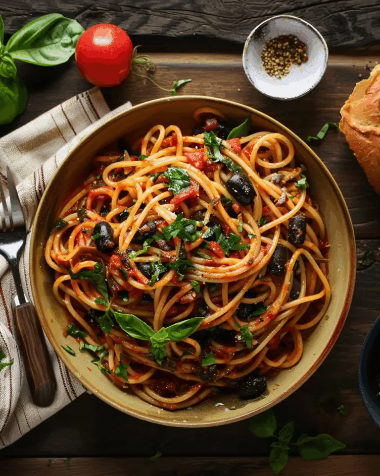 Pasta Puttanesca Without Anchovies