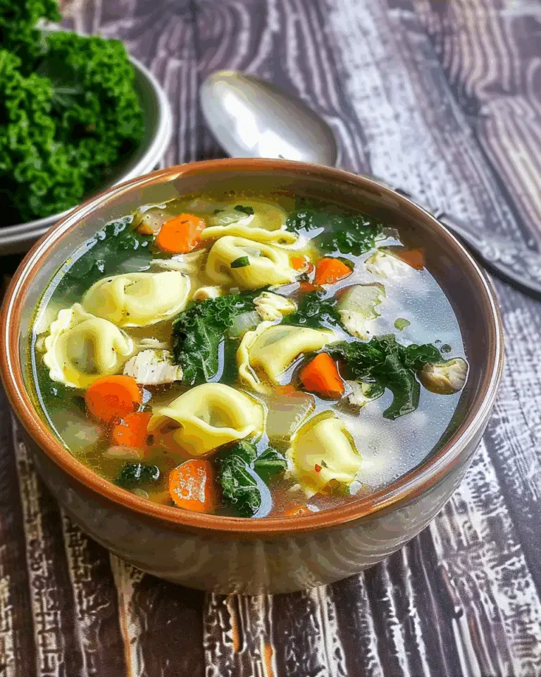 Tortellini Soup with Kale & Chicken