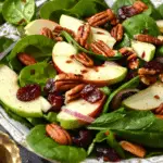 Apple, Pecan, Cranberry, and Avocado Spinach Salad with Balsamic Dressing