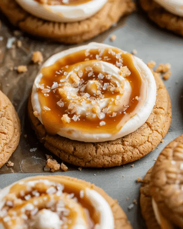Crumbl Salted Caramel Cheesecake Cookies