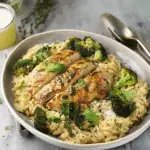 Greek Chicken Orzo with Broccoli