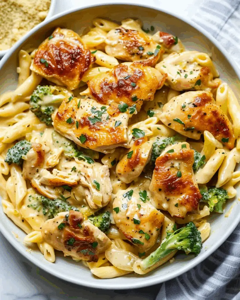 One Pot Cajun Chicken and Broccoli Alfredo