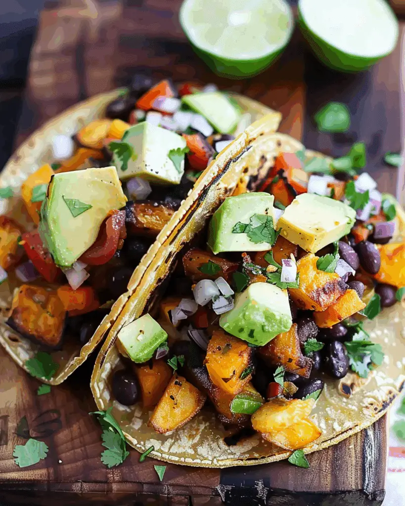 Roasted Vegetable & Black Bean Tacos