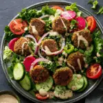 Falafel Salad with Lemon-Tahini Dressing