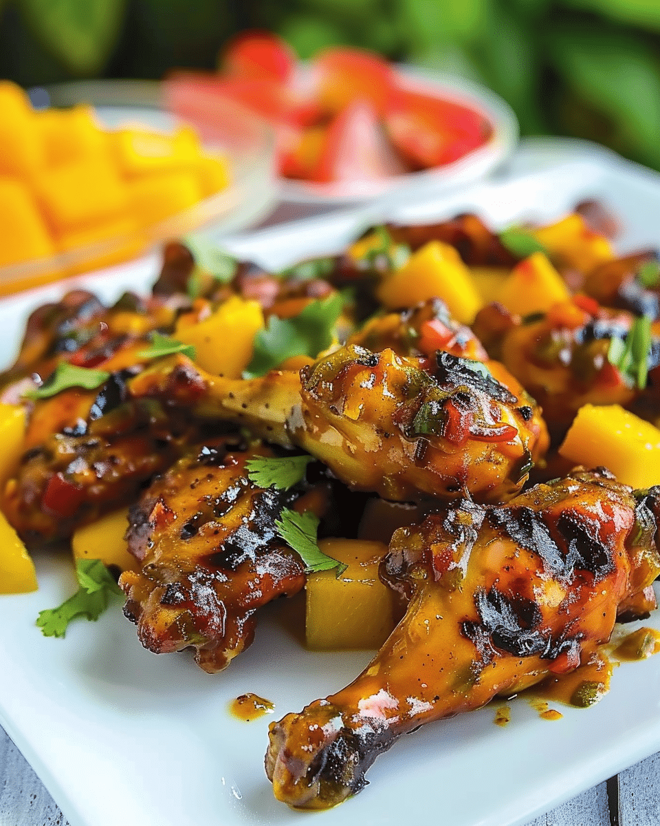 Grilled Mango-Chipotle Chicken Wings