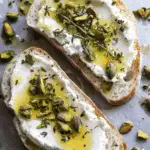 Whipped Ricotta Toast with Pistachio and Lemon Thyme Honey