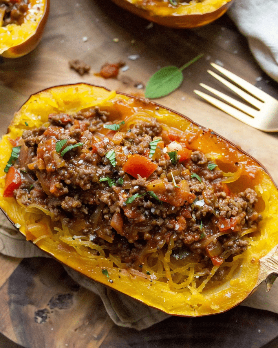 Spaghetti Squash with Beef Sauce