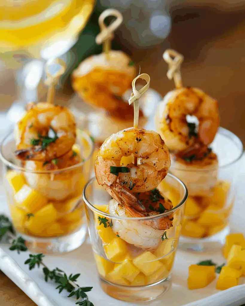 Succulent Shrimp Tapas with Mango Shooters