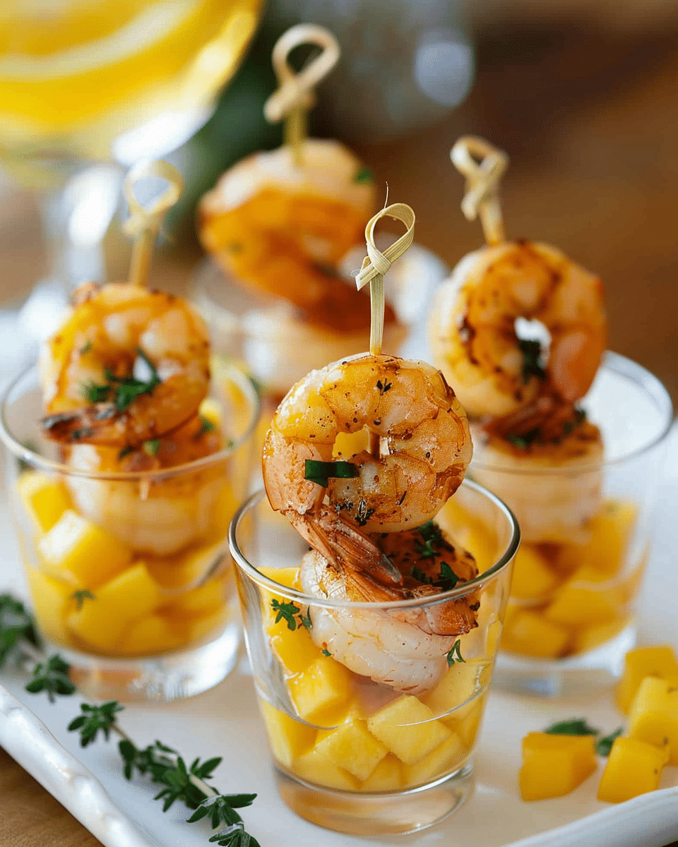 Succulent Shrimp Tapas with Mango Shooters