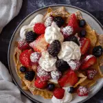 Cinnamon Mixed Berry Dessert Nachos