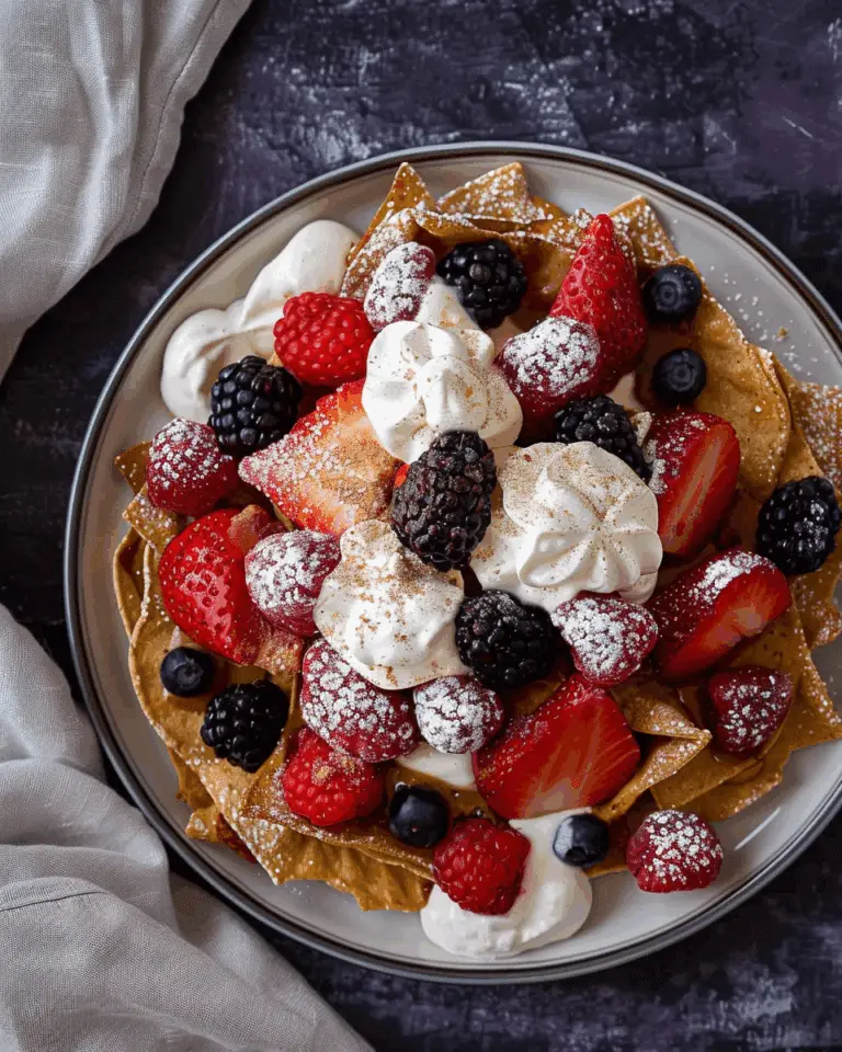 Cinnamon Mixed Berry Dessert Nachos