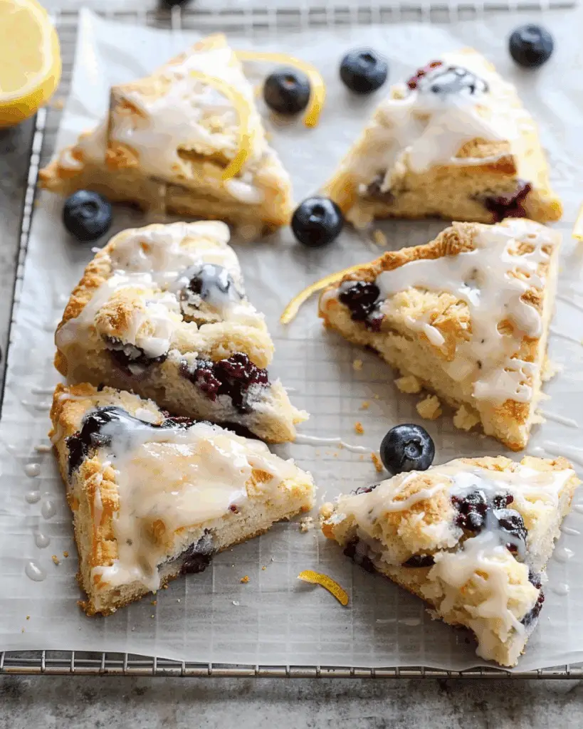 Glazed Lemon Blueberry Scones