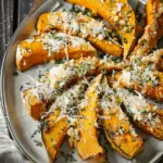 Roasted Pumpkin Wedges with Parmesan Cheese