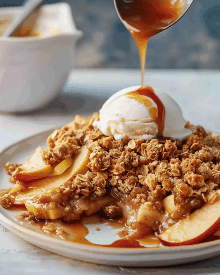 Apple Crisp with Vanilla Ice Cream