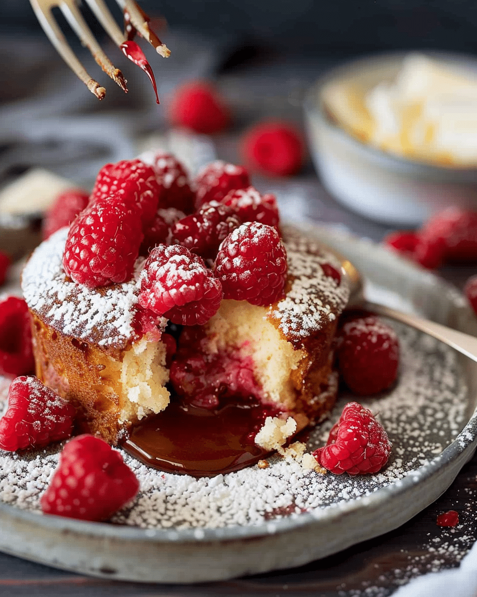 Raspberry and White Chocolate Molten Lava Cake