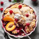 Peach and Raspberry Cobbler
