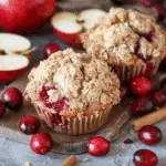 Apple Cranberry Muffins with Streusel Topping