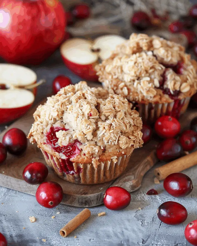 Apple Cranberry Muffins with Streusel Topping