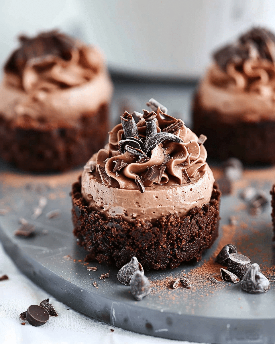 Easy No-Bake Mini Chocolate Cheesecakes