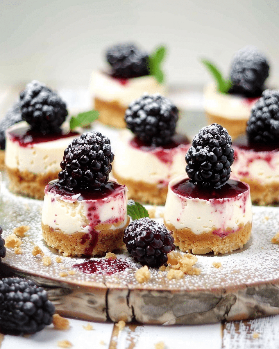 Miniature Blackberry CheesecakesMiniature Blackberry Cheesecakes