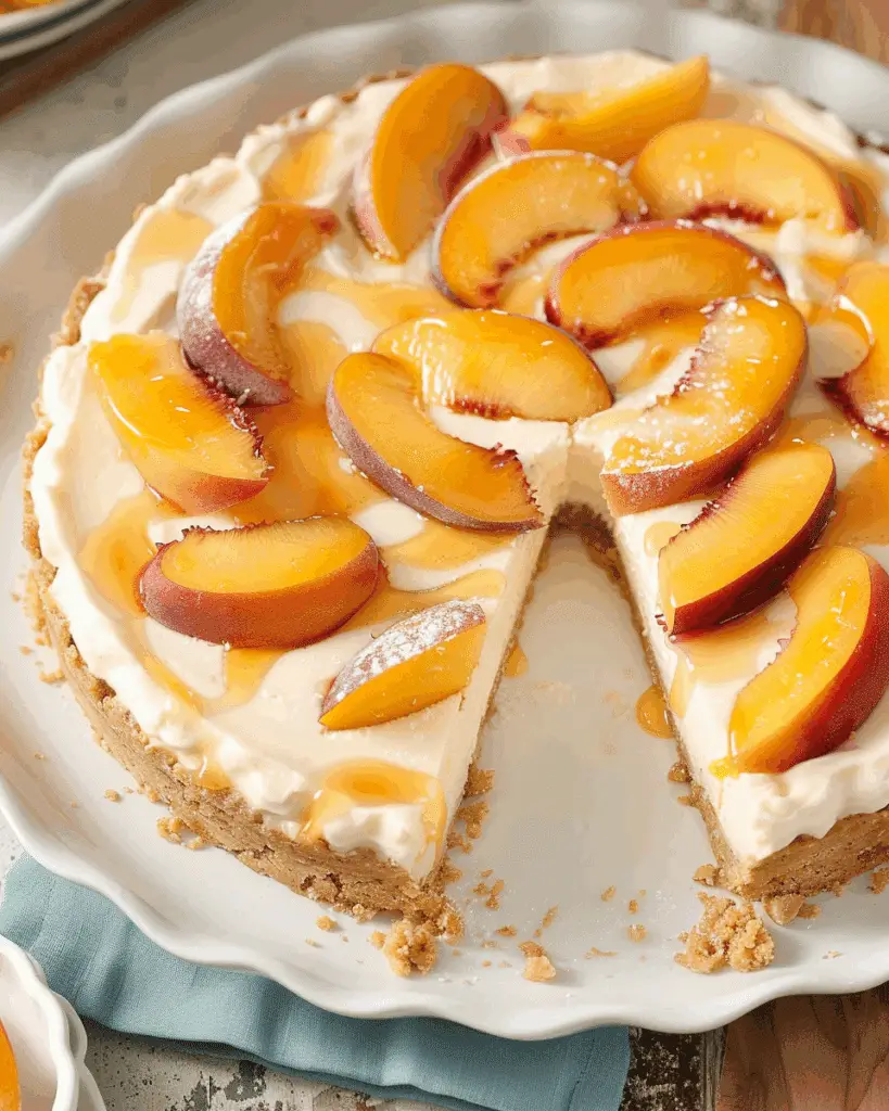 Peaches and Cream Cheesecake